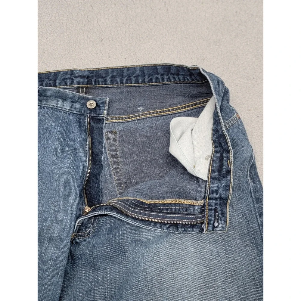 Polo Jeans Co Ralph Lauren Jeans Mens 38x32 (Fits 37x31) Baggy Blue Distress Y2K